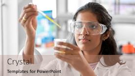  Presentation with laboratory chemical - Slide set featuring science-research-work-and-people background and a coral colored foreground