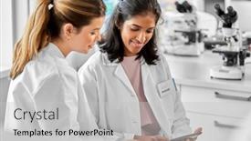  Presentation with research - Presentation enhanced with science-research-work-and-people background and a light gray colored foreground