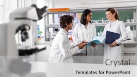  Presentation with science - Theme consisting of science-research-work-and-people background and a light gray colored foreground
