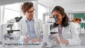  Presentation with science - PPT layouts consisting of science-research-work-and-people background and a light gray colored foreground