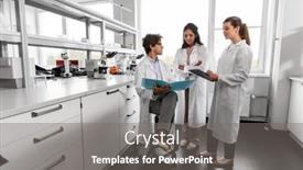  Presentation with research - Slide deck consisting of science-research-work-and-people background and a gray colored foreground