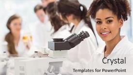  Presentation with biology - Beautiful PPT theme featuring microscope in the lab backdrop and a lemonade colored foreground