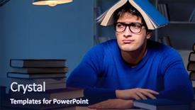  Presentation with late - Presentation design with textbook science - student preparing for exams late background and a navy blue colored foreground