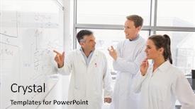  Presentation with science sales - Amazing slides having science students and lecturer looking backdrop and a light gray colored foreground