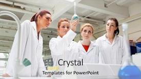  Presentation with physics science - Cool new presentation with science students looking backdrop and a  colored foreground