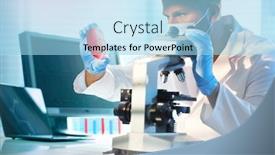  Presentation with petri dish - Presentation theme consisting of science-technician-looking background and a light blue colored foreground