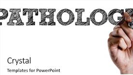  Presentation with pathology - Amazing presentation having science tissue cells - hand writing the text pathology backdrop and a white colored foreground