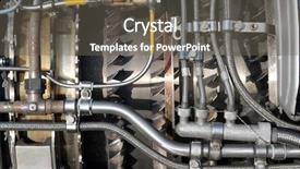  Presentation with components - Beautiful presentation design featuring science transportation system - part of a jetplane engine backdrop and a gray colored foreground