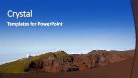  Presentation with island - Slide deck featuring science volcanic - caldera de taburiente in roque background and a  colored foreground