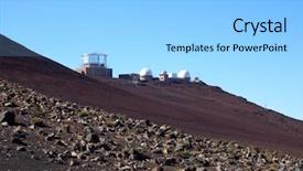  Presentation with altitude - PPT theme having science volcanic - haleakala high altitude observatory site background and a light blue colored foreground