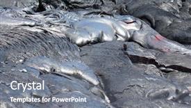  Presentation with volcanoes - Presentation theme having science volcanic - hot flowing lava in hawaii background and a  colored foreground