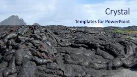  Presentation with volcanoes - Colorful presentation theme enhanced with science volcanic - lava covered road in hawaii backdrop and a  colored foreground
