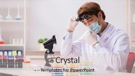  Presentation with lab - Presentation design featuring science water sampling microbiological analysi - young chemist working background and a lemonade colored foreground