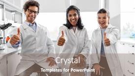  Presentation with international - Presentation theme with science-work-and-people-concept background and a coral colored foreground