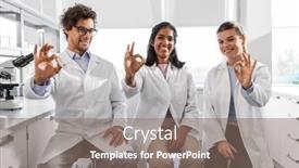  Presentation with science - Slide deck having science-work-and-people-concept background and a gray colored foreground