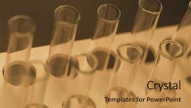  Presentation with tubes - PPT theme having sciens - close-up of test tubes background and a gold colored foreground