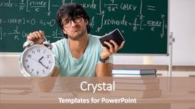  Presentation with young college student diagnosis of chlamydia - PPT theme featuring scientific calculator - young male student mathematician background and a coral colored foreground