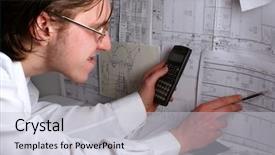  Presentation with work the word in your life - Beautiful presentation design featuring scientific calculator - young smart scientist at work backdrop and a lemonade colored foreground