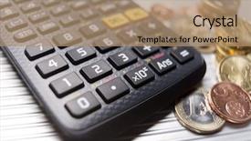  Presentation with scientific - Colorful PPT layouts enhanced with scientific calculator and cash view backdrop and a coral colored foreground