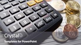  Presentation with cash advances - Slides with scientific calculator and cash view background and a dark gray colored foreground