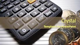  Presentation with cash forecasting - Audience pleasing slide set consisting of scientific calculator and cash view backdrop and a coral colored foreground