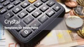  Presentation with scientific - Slides consisting of scientific calculator and cash view background and a gray colored foreground