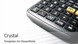  Presentation with scientific - Colorful slide deck enhanced with scientific calculator close up backdrop and a white colored foreground