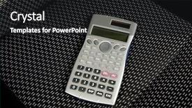  Presentation with scientific - Cool new PPT theme with scientific calculator on dark fabric backdrop and a black colored foreground