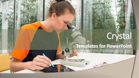  Presentation with offshore plant - Cool new slides with scientific communication - botanist examining plant samples backdrop and a gray colored foreground