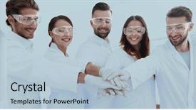  Presentation with scientific - Amazing slide set having scientific creativity - creative team of young scientists backdrop and a light blue colored foreground