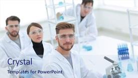  Presentation with scientific - Audience pleasing slides consisting of scientific creativity - promising young scientists backdrop and a  colored foreground