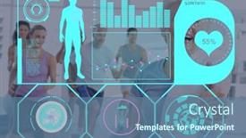  Presentation with data science - Colorful presentation theme enhanced with scientific-data-processing-on-screens backdrop and a ocean colored foreground