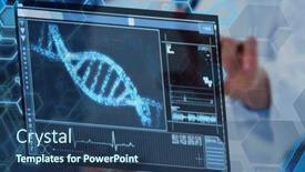  Presentation with data processing - Cool new PPT theme with scientific-data-processing-with-dna backdrop and a ocean colored foreground