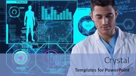  Presentation with data science - Presentation consisting of scientific-data-processing-with-human background and a light blue colored foreground