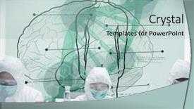  Presentation with brain dna - Theme enhanced with scientific diagrams with body brain background and a light blue colored foreground
