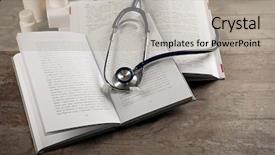  Presentation with scientific - PPT theme with papper scientific - books bottles of pills background and a light gray colored foreground