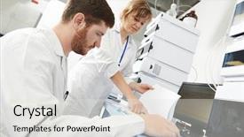  Presentation with computational chemistry - Colorful PPT theme enhanced with scientific test in chemistry backdrop and a light gray colored foreground