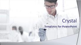  Presentation with chemical - Colorful slides enhanced with scientist writes a chemical formula backdrop and a sky blue colored foreground