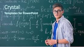  Presentation with mathematical physics - Amazing PPT theme having mathematical physics - young male student studying math backdrop and a ocean colored foreground