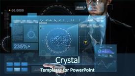  Presentation with virtual technology - Beautiful presentation design featuring scientist - business virtual reality future technology backdrop and a ocean colored foreground