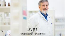  Presentation with scientific research - Audience pleasing PPT theme consisting of scientist - senior male researcher carrying backdrop and a light gray colored foreground