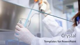  Presentation with coronavirus - PPT layouts enhanced with scientist-at-work background and a light blue colored foreground