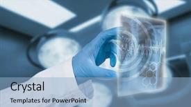  Presentation with operation room - Beautiful slides featuring scientist conducting experiment against surgical backdrop and a light blue colored foreground