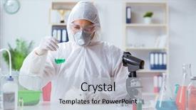  Presentation with lab animal - Presentation design with scientist doing animal experiment background and a lemonade colored foreground