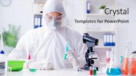  Presentation with lab animal - Cool new presentation theme with scientist doing animal experiment backdrop and a light gray colored foreground