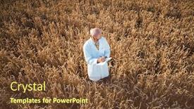  Presentation with test - Audience pleasing theme consisting of scientist-doing-field-test backdrop and a tawny brown colored foreground