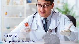  Presentation with animal testing scientist doing experiment - PPT theme with scientist doing testing on animals background and a light blue colored foreground