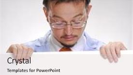  Presentation with scientist - Colorful slide set enhanced with scientist holding a white card doctor holding a white card backdrop and a lemonade colored foreground