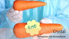  Presentation with genetically modified plants - Audience pleasing presentation consisting of scientist holds a genetically modified backdrop and a coral colored foreground