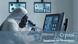  Presentation with 2019 - PPT theme enhanced with scientist-in-protection-suit background and a ocean colored foreground